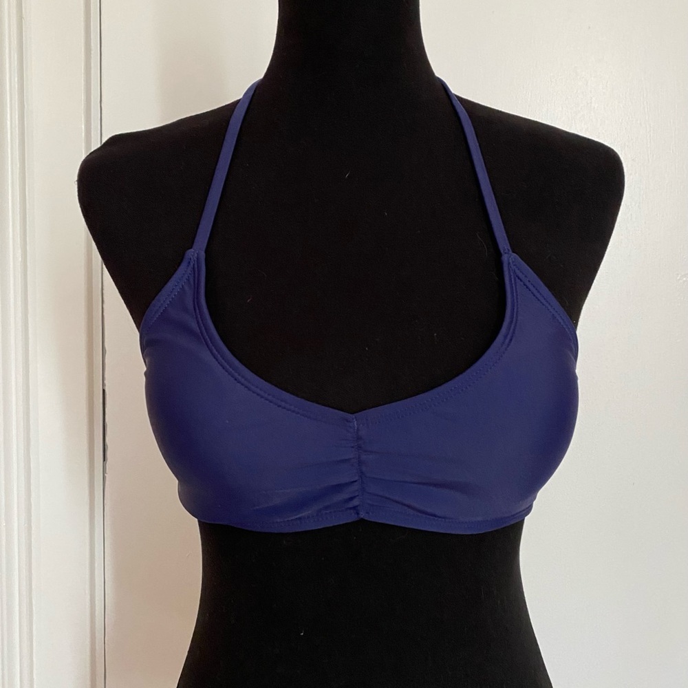 Shekini Ruched Halter Malibu Blue Bikini Top SIZE S - Picture 4 of 8